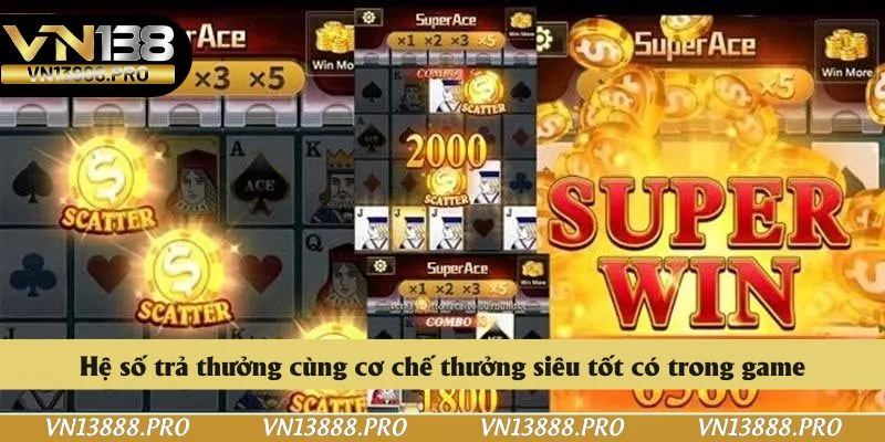 Hệ số trả thưởng cùng cơ chế thưởng siêu tốt có trong game